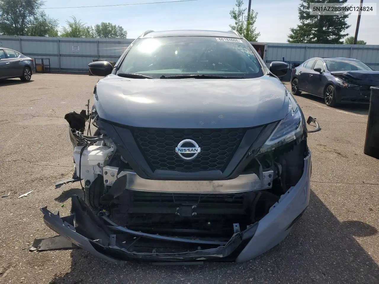 2022 Nissan Murano Sv VIN: 5N1AZ2BS9NC124824 Lot: 60184666