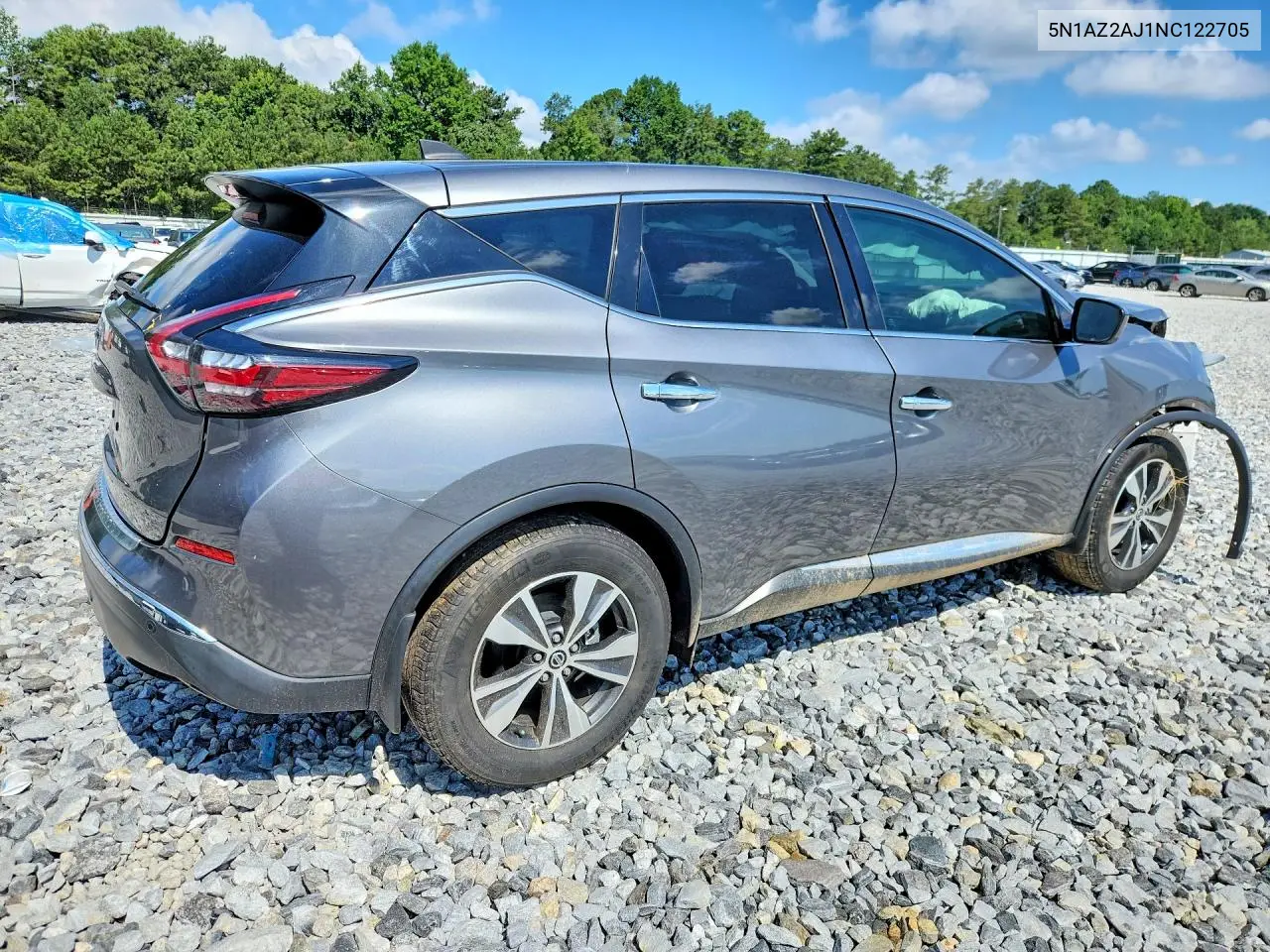 2022 Nissan Murano S VIN: 5N1AZ2AJ1NC122705 Lot: 61220076
