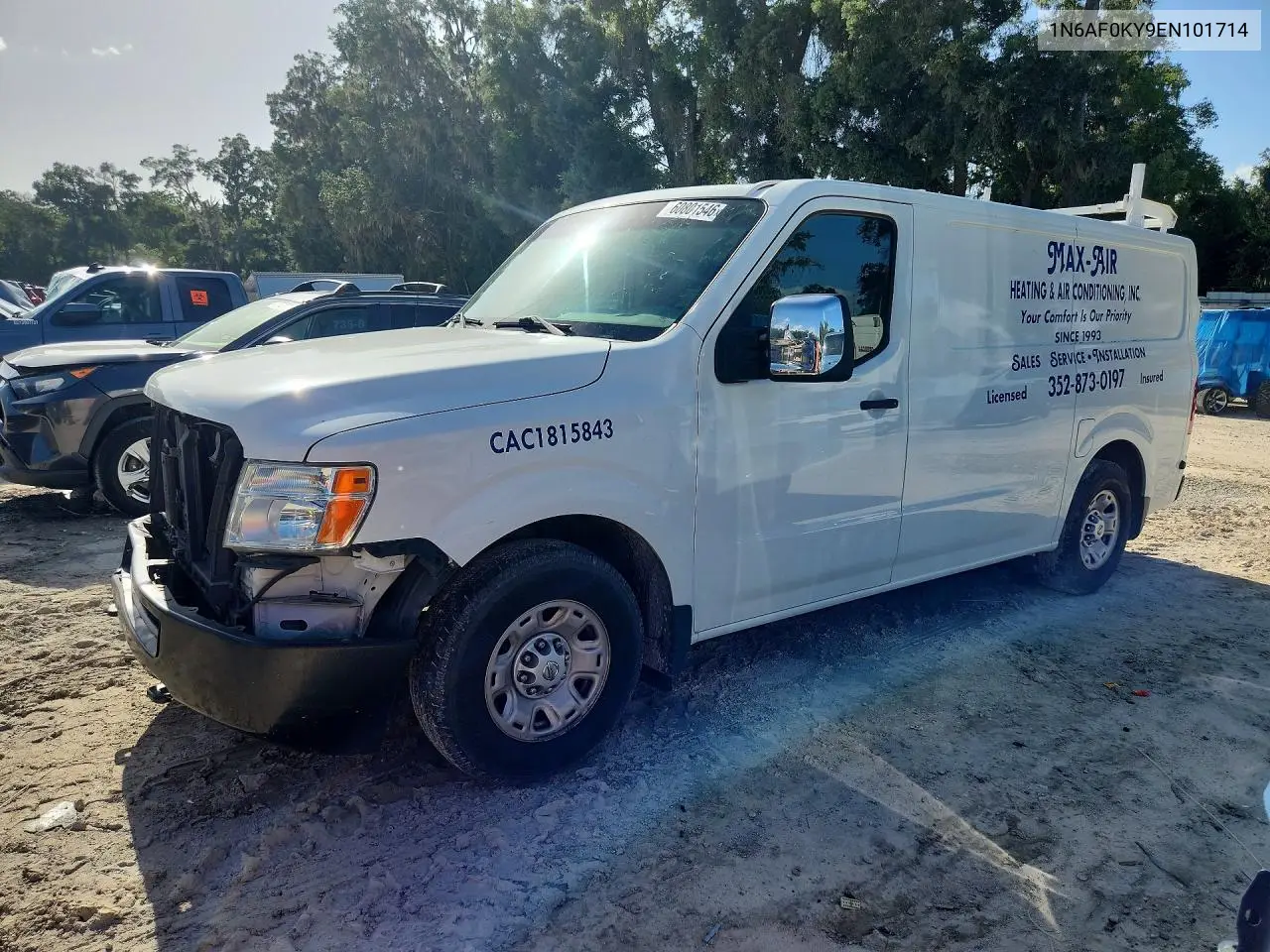 2014 Nissan Nv 2500 Hd S VIN: 1N6AF0KY9EN101714 Lot: 60801546
