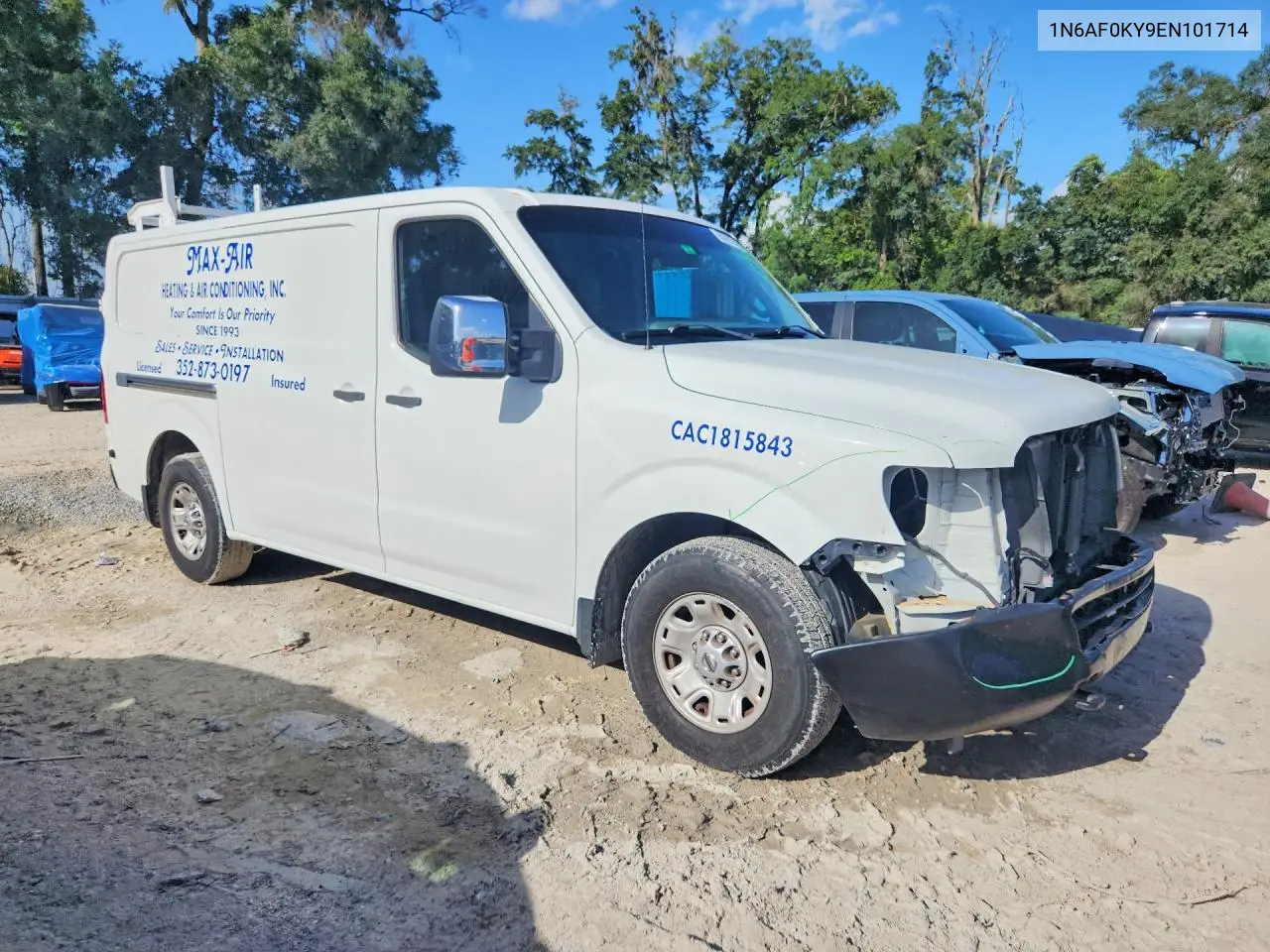 2014 Nissan Nv 2500 Hd S VIN: 1N6AF0KY9EN101714 Lot: 60801546