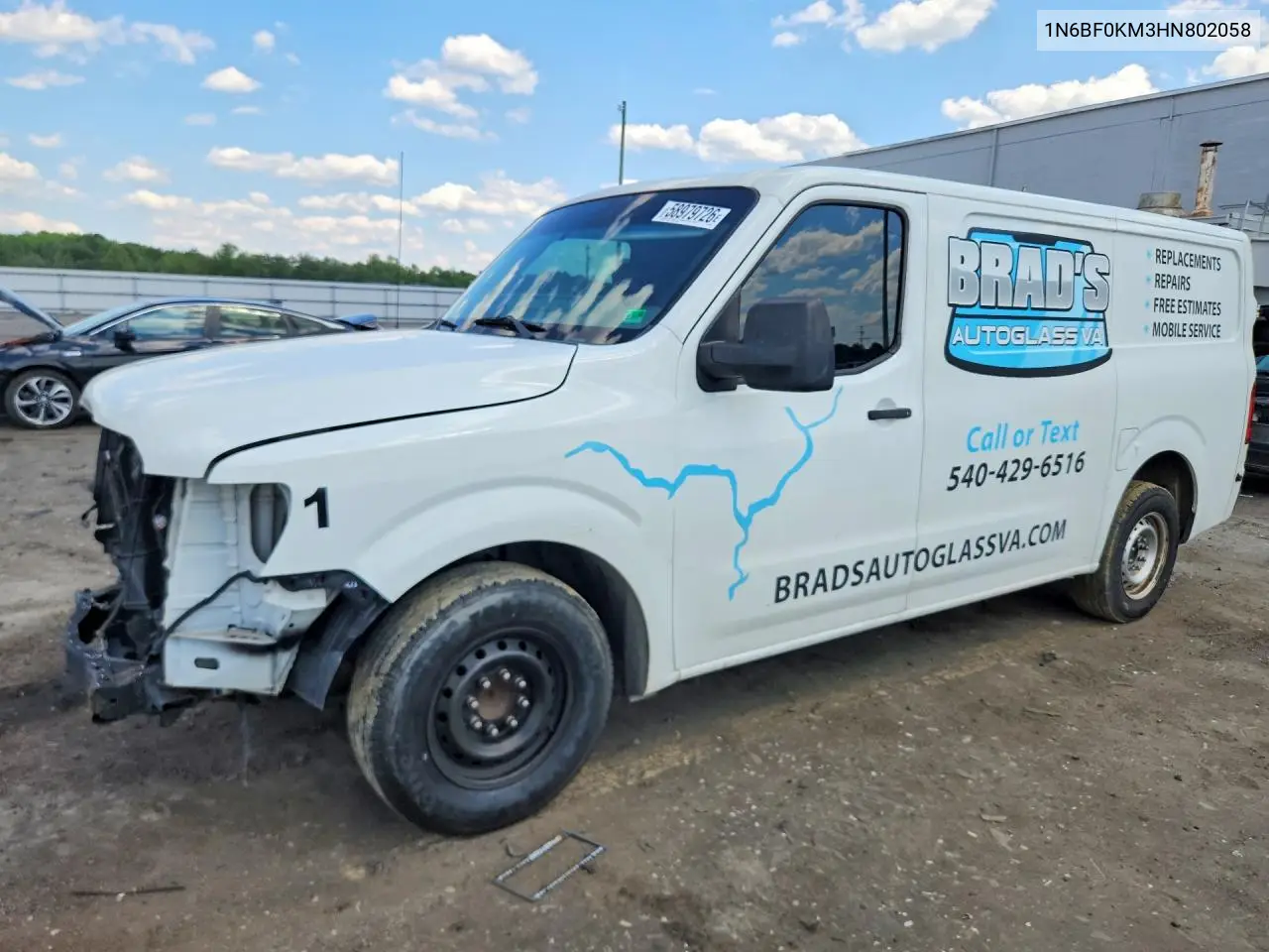 2017 Nissan Nv 1500 S VIN: 1N6BF0KM3HN802058 Lot: 58979726