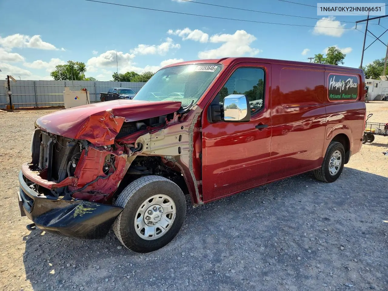2017 Nissan Nv 3500 Hd Sl VIN: 1N6AF0KY2HN806651 Lot: 59393646