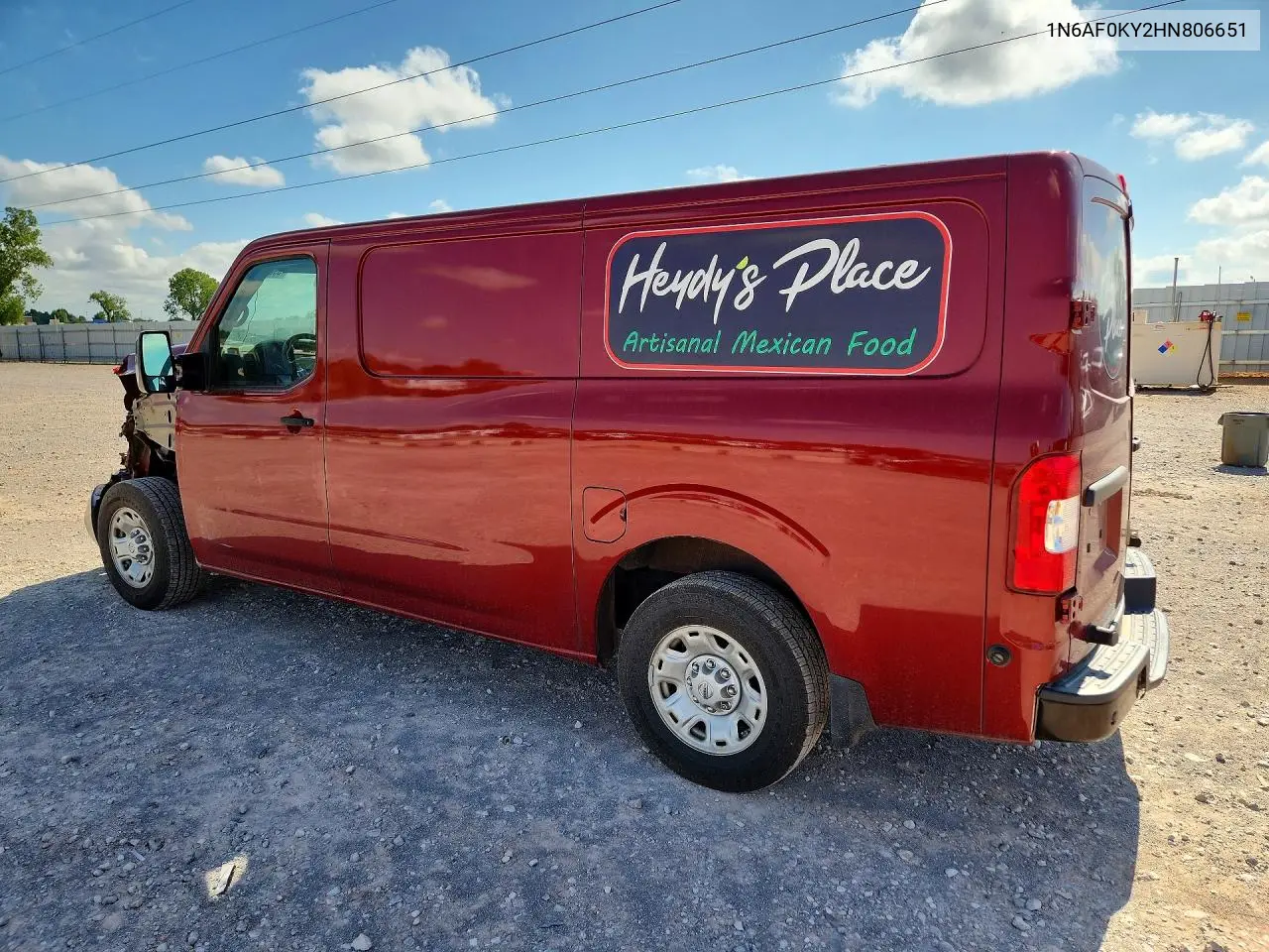 2017 Nissan Nv 3500 Hd Sl VIN: 1N6AF0KY2HN806651 Lot: 59393646
