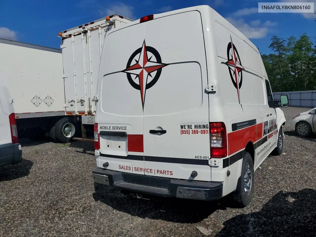 2019 Nissan Nv 2500 Delivery Van VIN: 1N6AF0LY8KN806160 Lot: 54823556