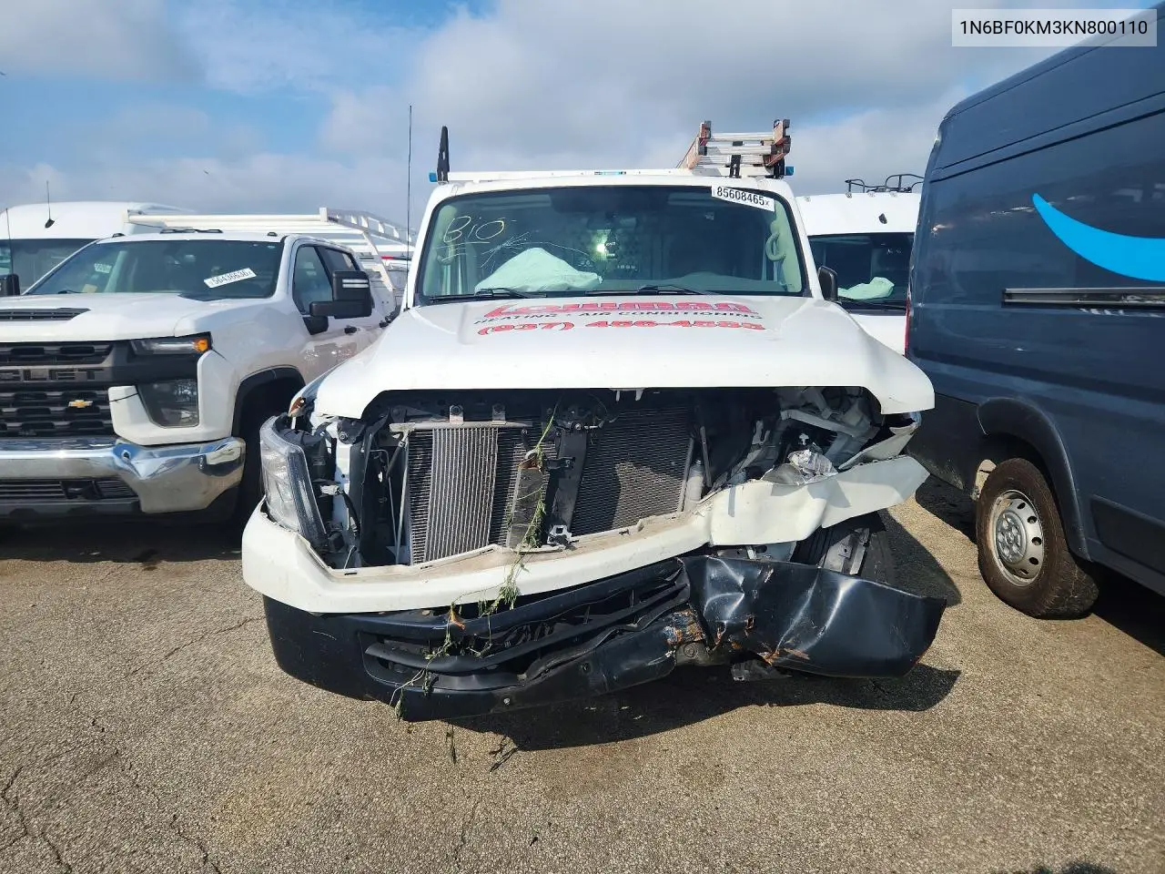 2019 Nissan Nv 1500 S VIN: 1N6BF0KM3KN800110 Lot: 85608465