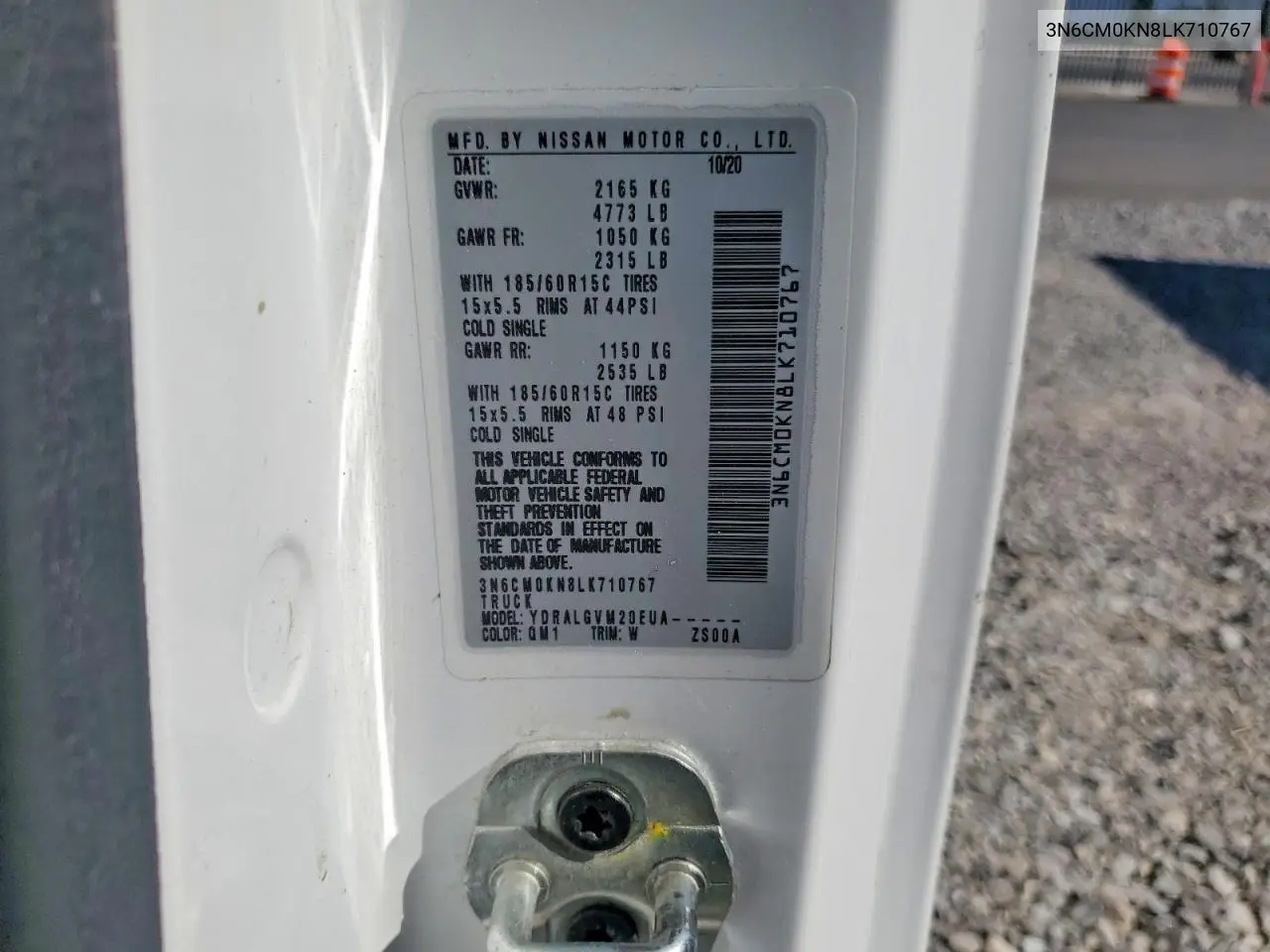 2020 Nissan Nv200 Delivery Van VIN: 3N6CM0KN8LK710767 Lot: 85635655