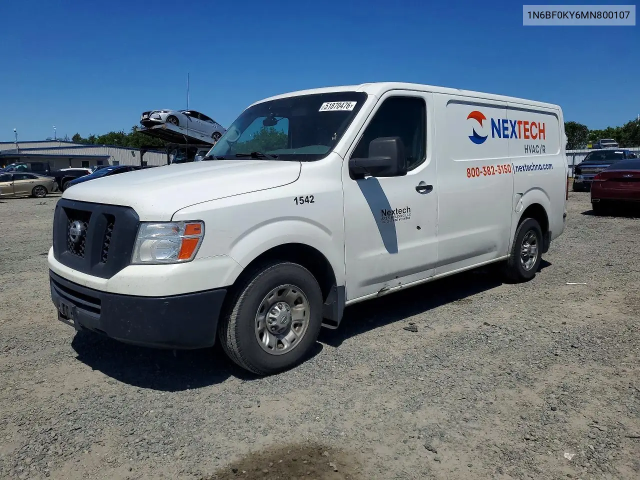 2021 Nissan Nv 2500 Hd Sv VIN: 1N6BF0KY6MN800107 Lot: 51870476