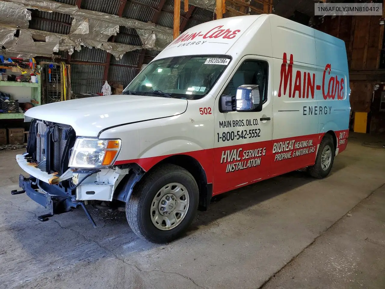 2021 Nissan Nv 2500 Hd Sv VIN: 1N6AF0LY3MN810412 Lot: 59235286