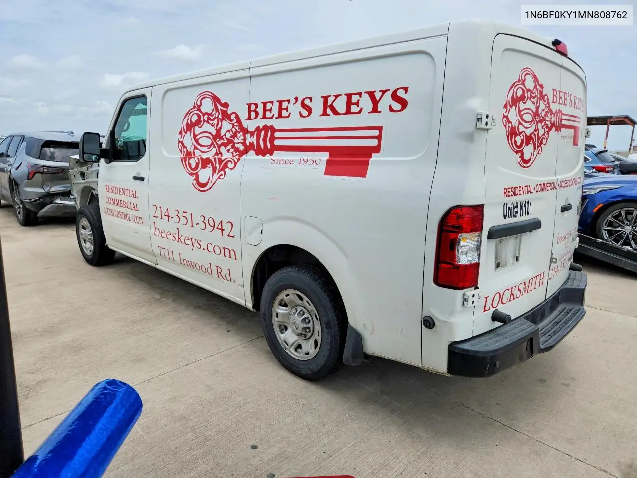 2021 Nissan Nv 2500 Hd Sv VIN: 1N6BF0KY1MN808762 Lot: 59797616
