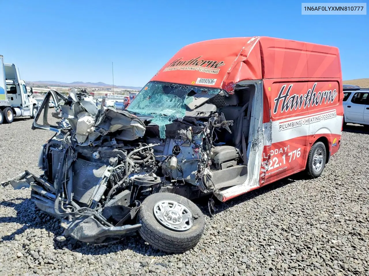 2021 Nissan Nv 2500 Hd Sv VIN: 1N6AF0LYXMN810777 Lot: 60092636