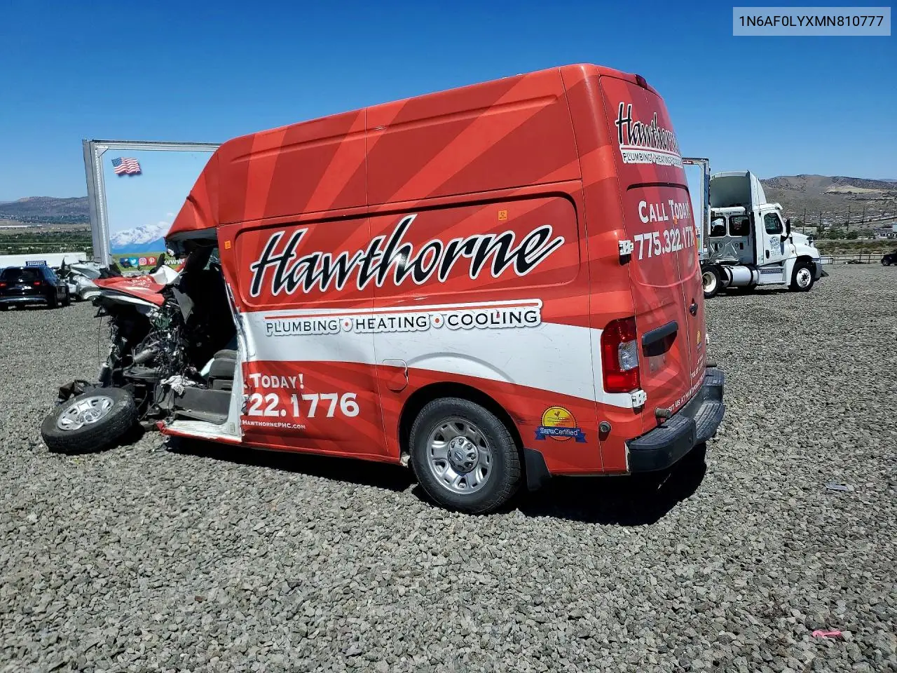 2021 Nissan Nv 2500 Hd Sv VIN: 1N6AF0LYXMN810777 Lot: 60092636
