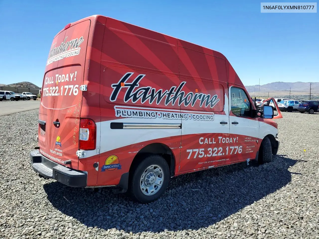 2021 Nissan Nv 2500 Hd Sv VIN: 1N6AF0LYXMN810777 Lot: 60092636