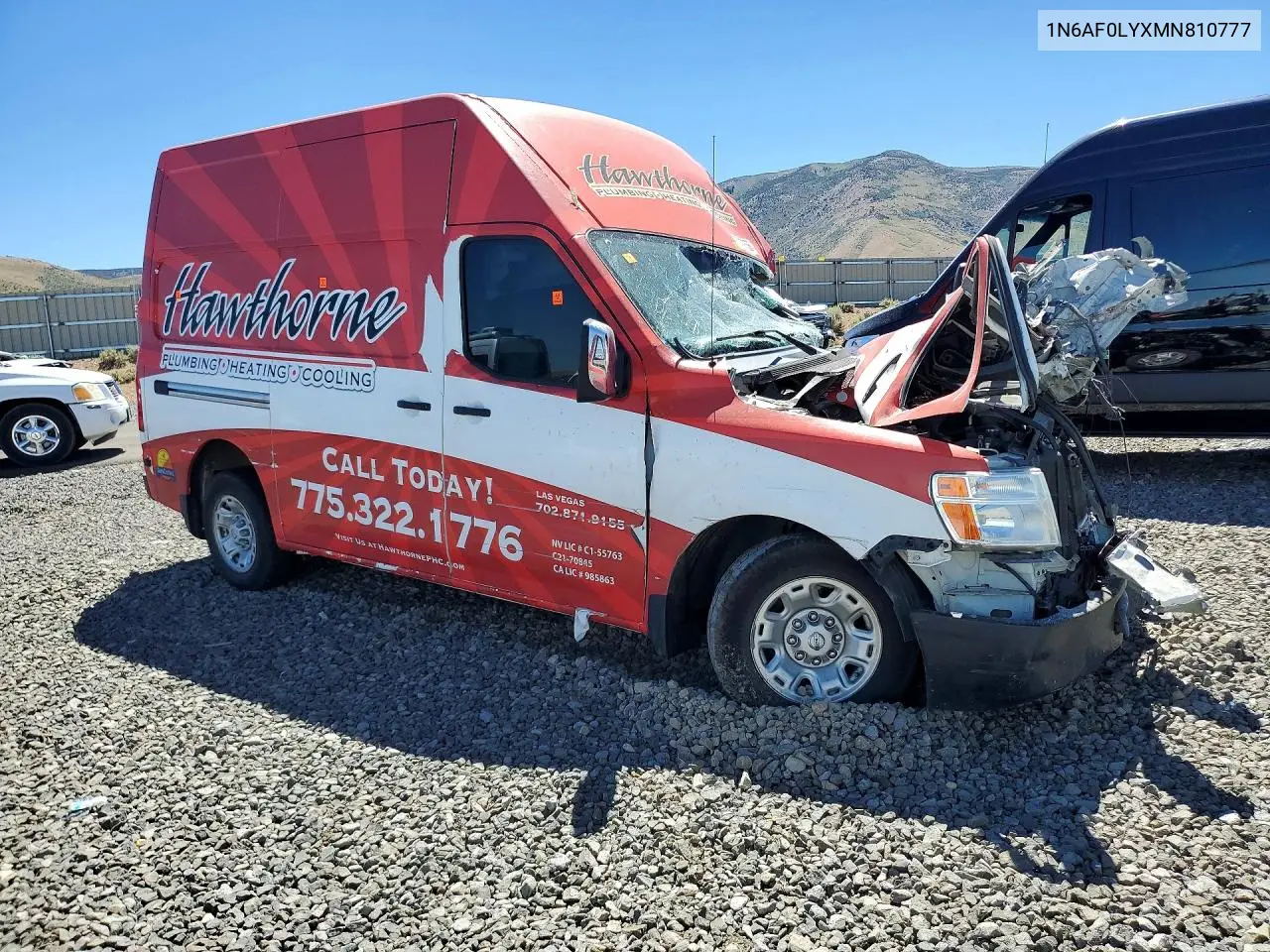 2021 Nissan Nv 2500 Hd Sv VIN: 1N6AF0LYXMN810777 Lot: 60092636