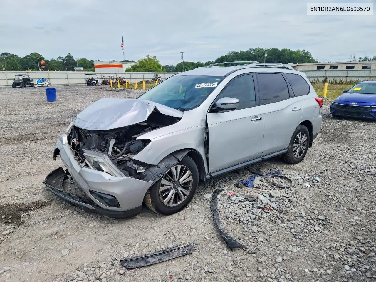 2020 Nissan Pathfinder S VIN: 5N1DR2AN6LC593570 Lot: 56573896