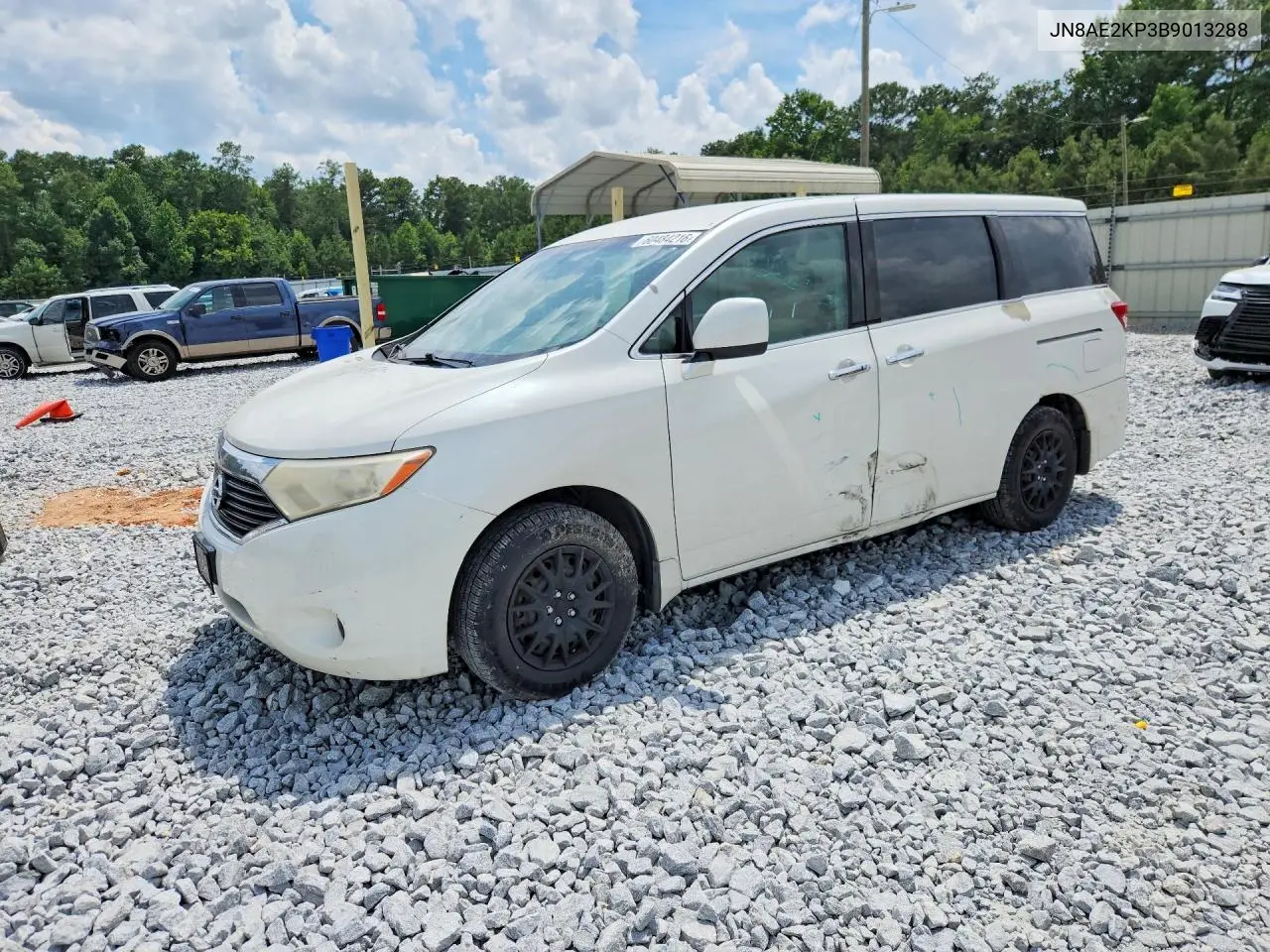 2011 Nissan Quest S/Sv/Sl/Le VIN: JN8AE2KP3B9013288 Lot: 60484216
