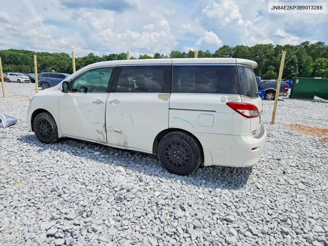 2011 Nissan Quest S/Sv/Sl/Le VIN: JN8AE2KP3B9013288 Lot: 60484216