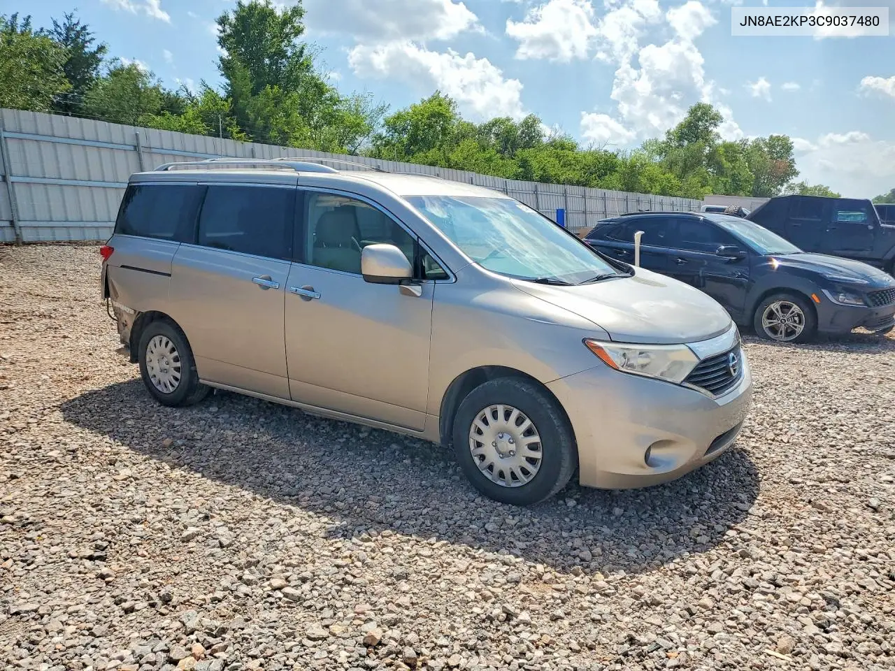 2012 Nissan Quest 3.5 S VIN: JN8AE2KP3C9037480 Lot: 85460585