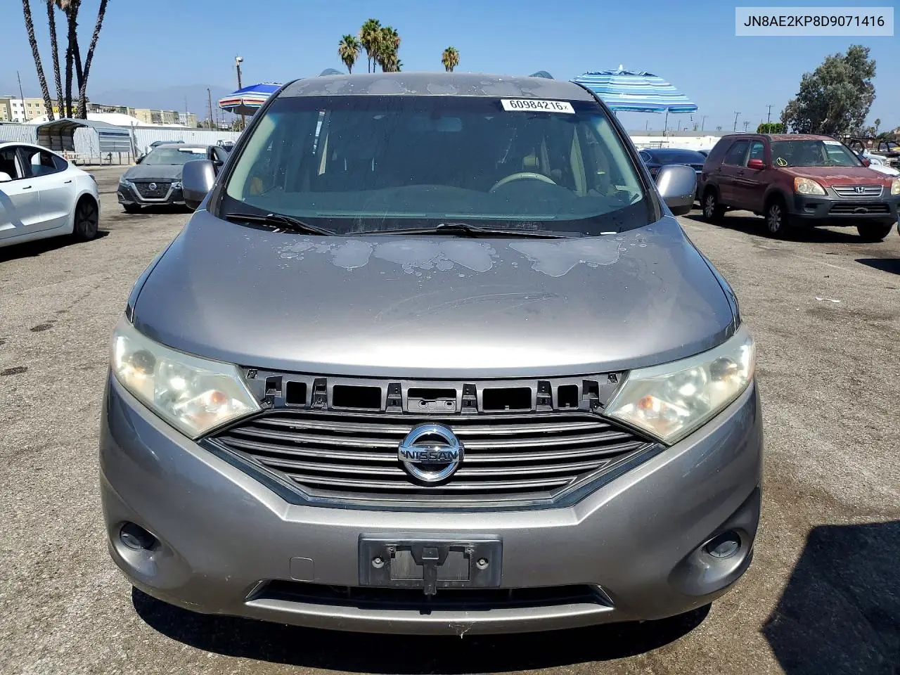 2013 Nissan Quest S/Sv/Sl/Le VIN: JN8AE2KP8D9071416 Lot: 60984216