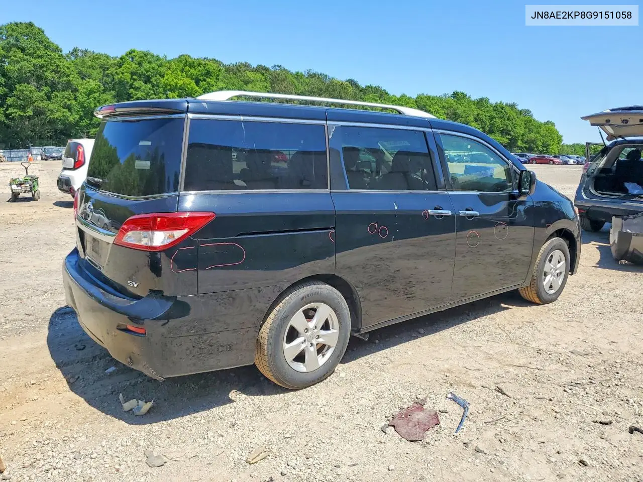 2016 Nissan Quest 3.5 Sv VIN: JN8AE2KP8G9151058 Lot: 53420656