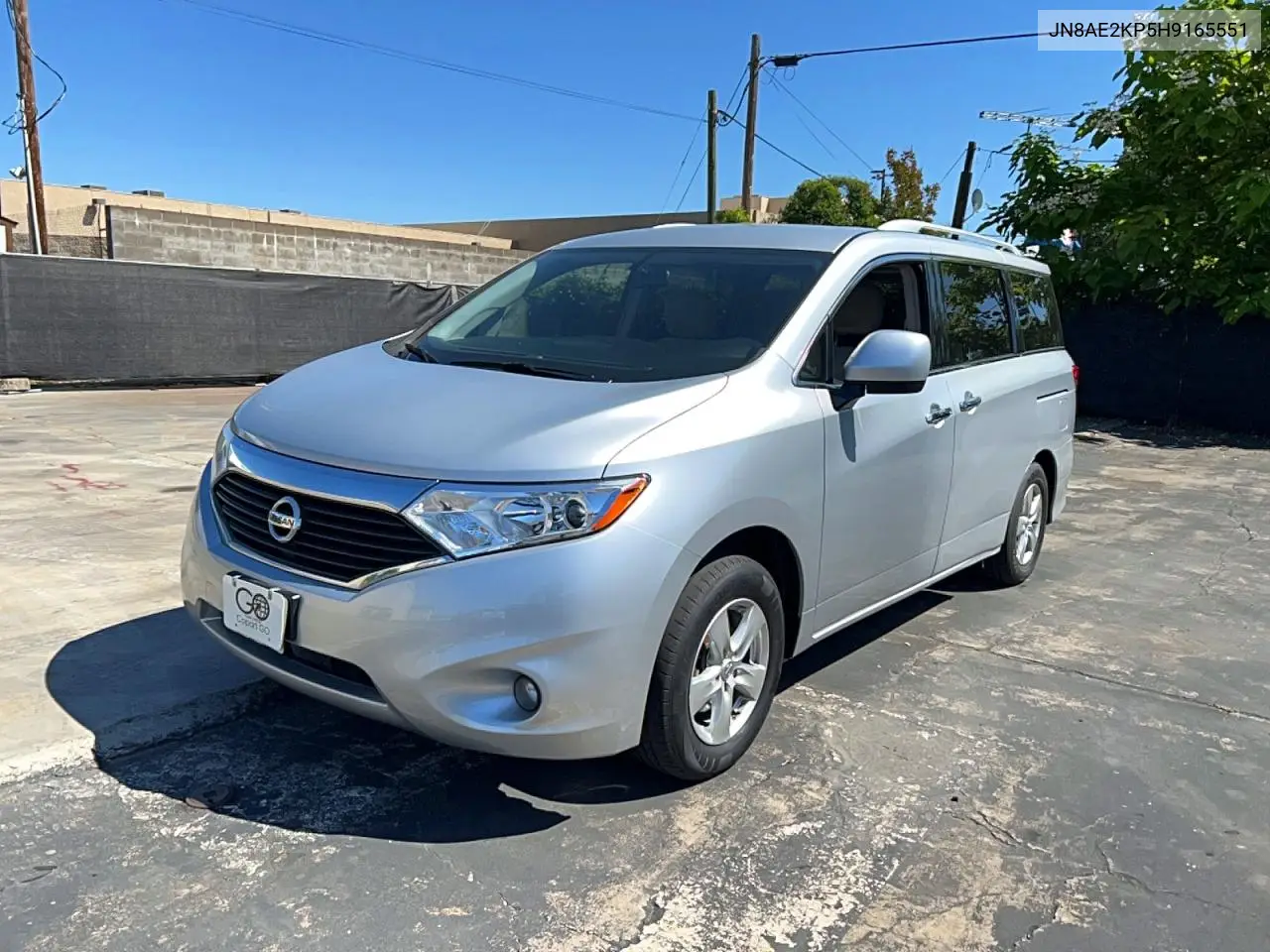 2017 Nissan Quest Sv VIN: JN8AE2KP5H9165551 Lot: 52256506