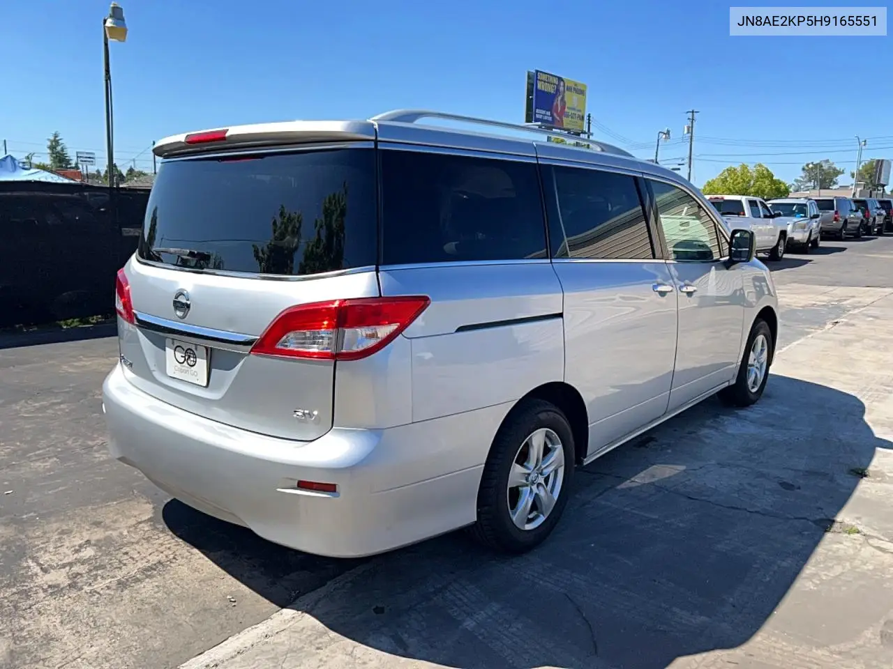 2017 Nissan Quest Sv VIN: JN8AE2KP5H9165551 Lot: 52256506