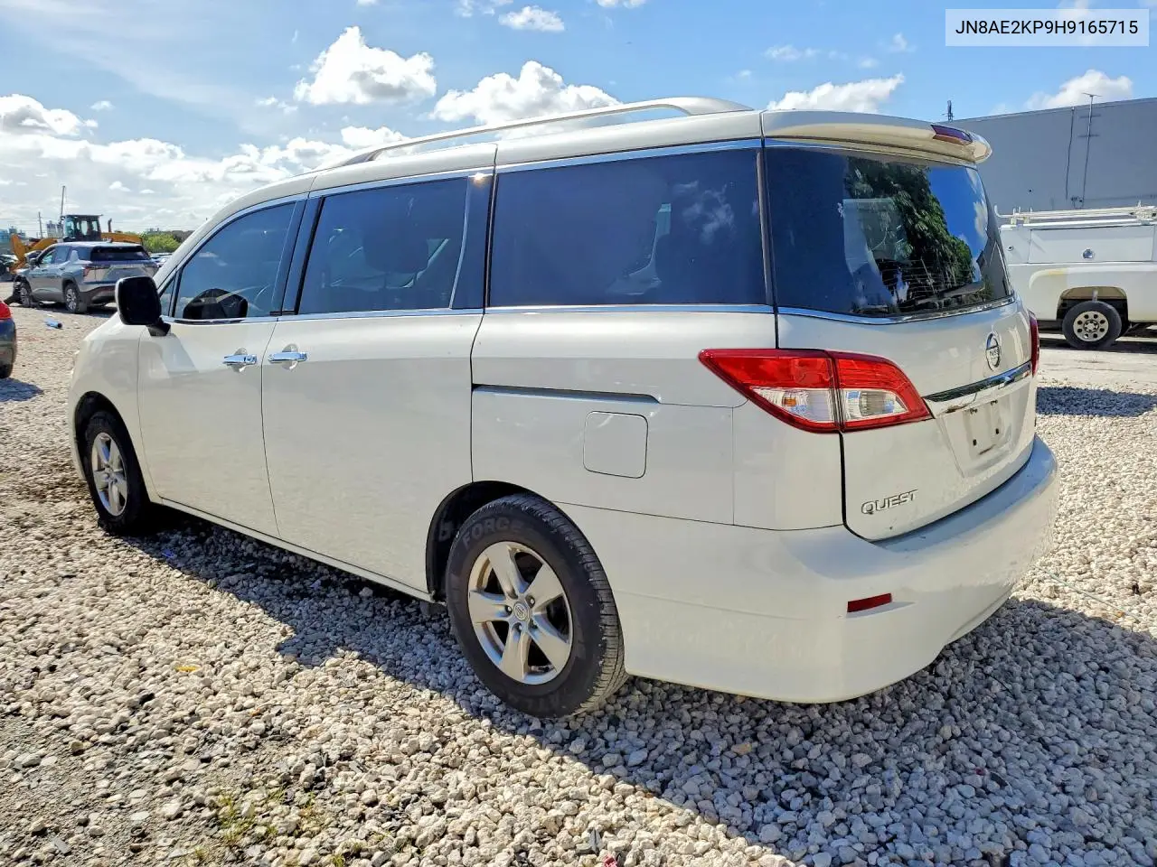 2017 Nissan Quest Sv VIN: JN8AE2KP9H9165715 Lot: 54004136