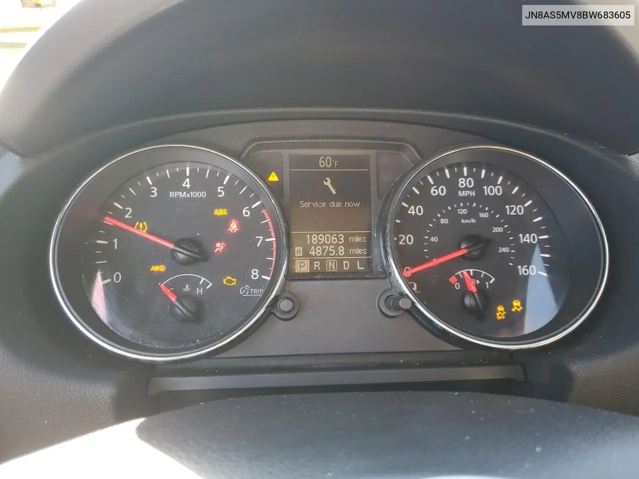 JN8AS5MV8BW683605 2011 Nissan Rogue S