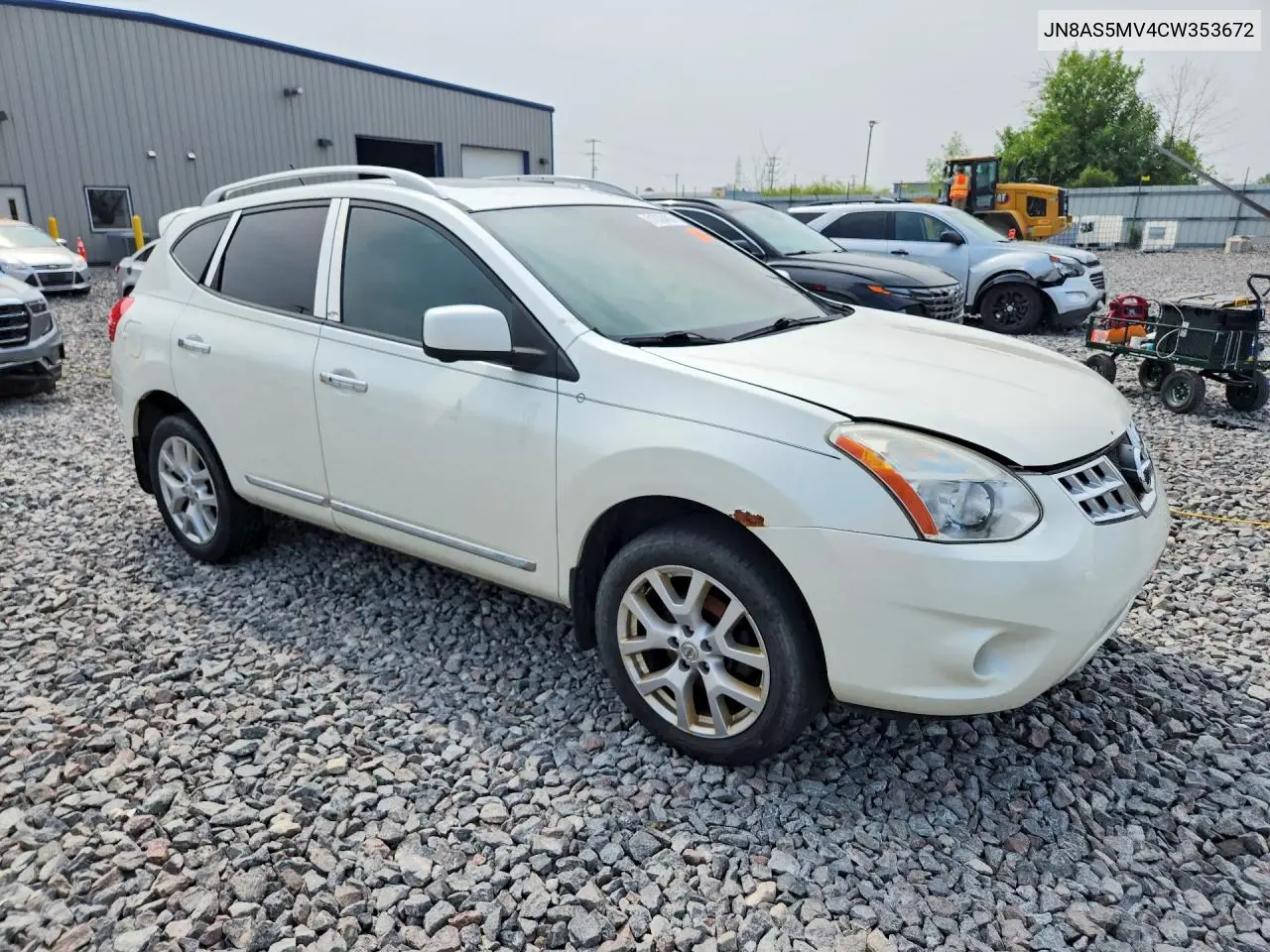 2012 Nissan Rogue S VIN: JN8AS5MV4CW353672 Lot: 61836496