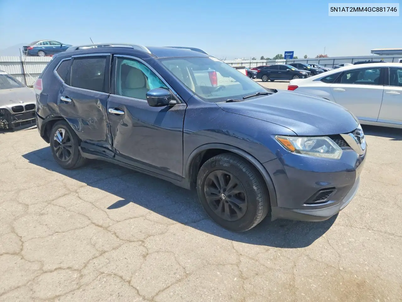 2016 Nissan Rogue Sv VIN: 5N1AT2MM4GC881746 Lot: 56746566