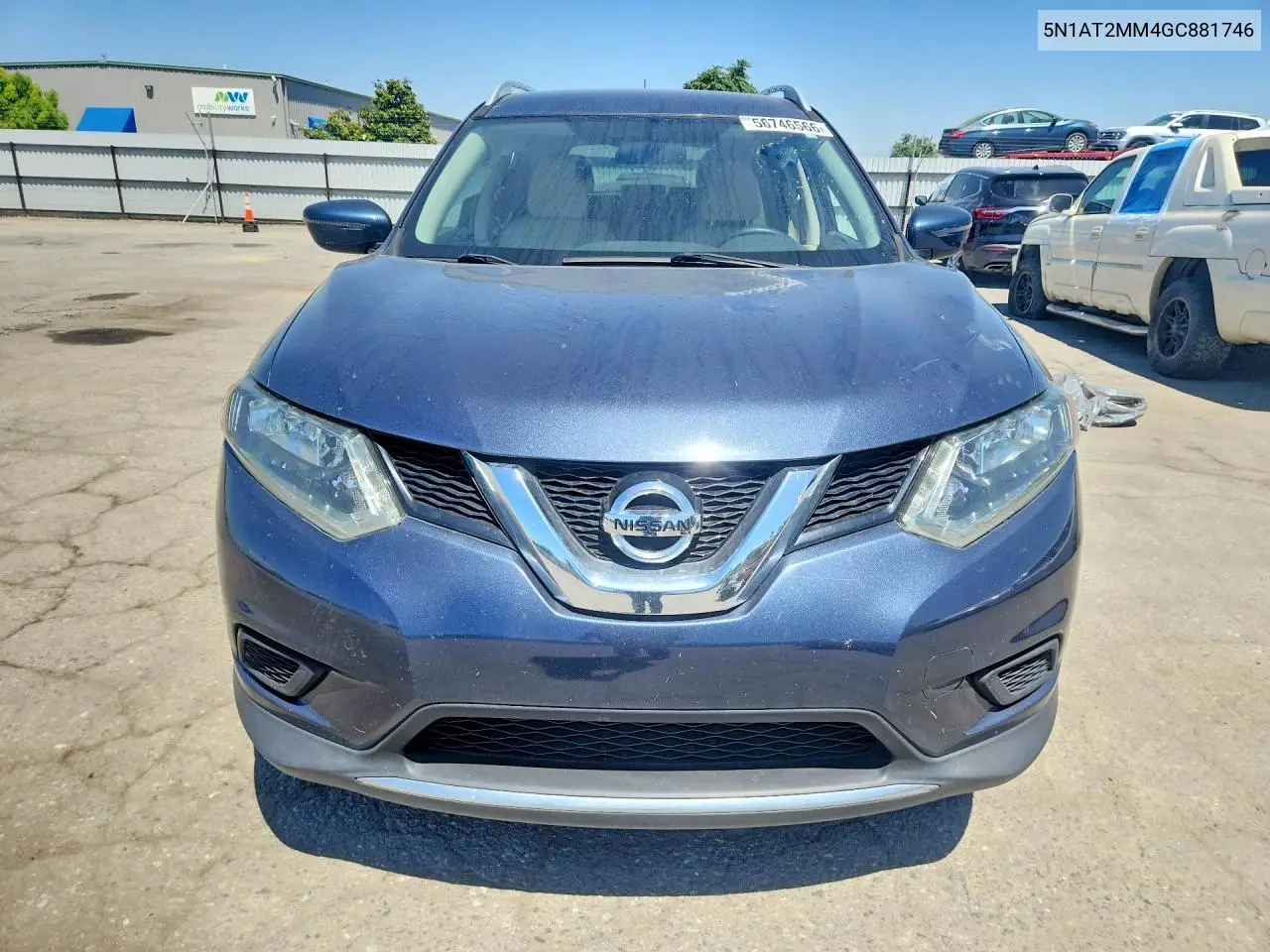 2016 Nissan Rogue Sv VIN: 5N1AT2MM4GC881746 Lot: 56746566