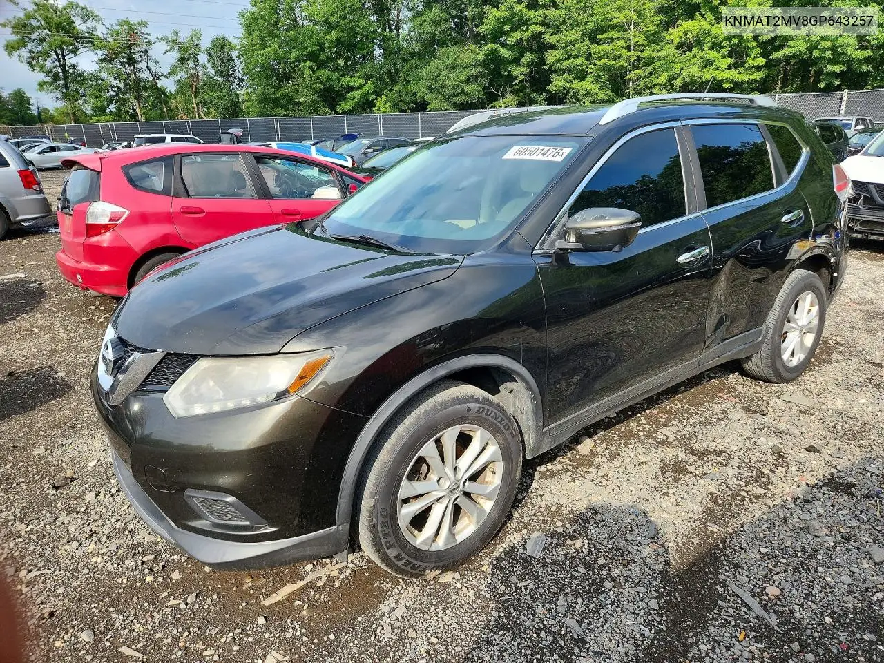 2016 Nissan Rogue Sv VIN: KNMAT2MV8GP643257 Lot: 60501476