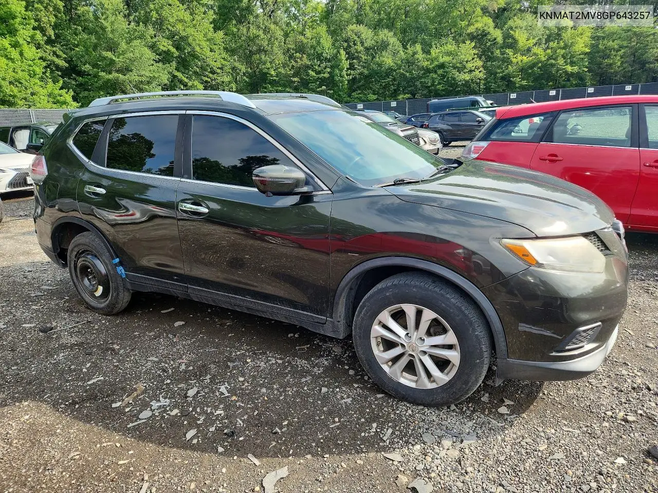 2016 Nissan Rogue Sv VIN: KNMAT2MV8GP643257 Lot: 60501476
