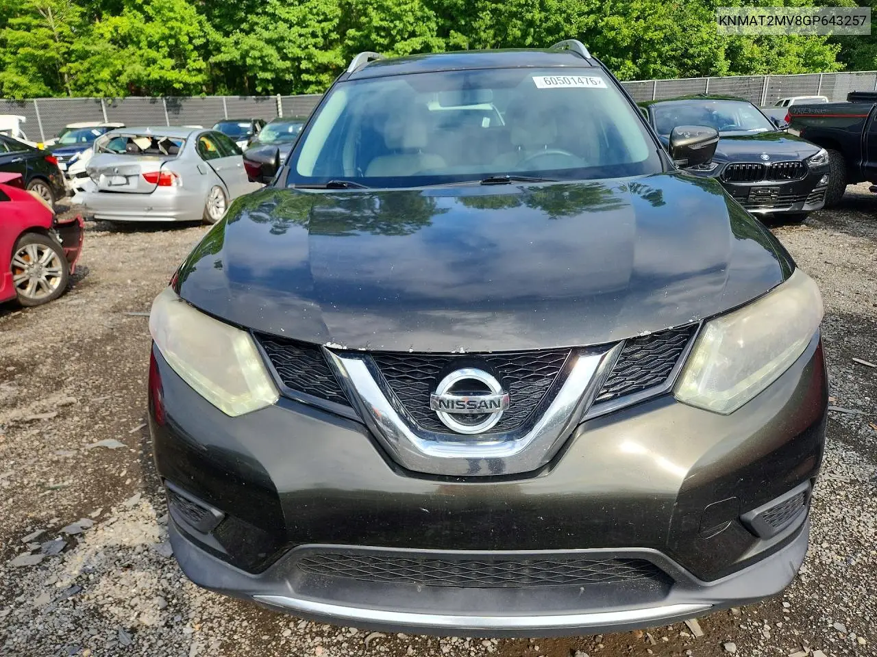 2016 Nissan Rogue Sv VIN: KNMAT2MV8GP643257 Lot: 60501476