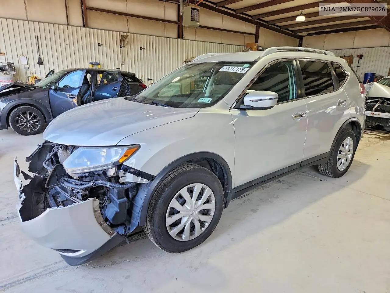 2016 Nissan Rogue S VIN: 5N1AT2MM7GC829026 Lot: 61511126