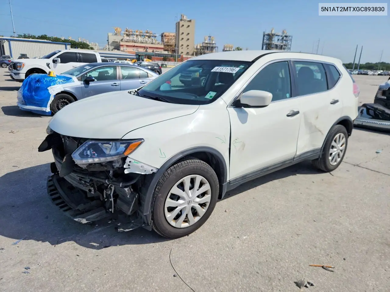 2016 Nissan Rogue S VIN: 5N1AT2MTXGC893830 Lot: 61571796
