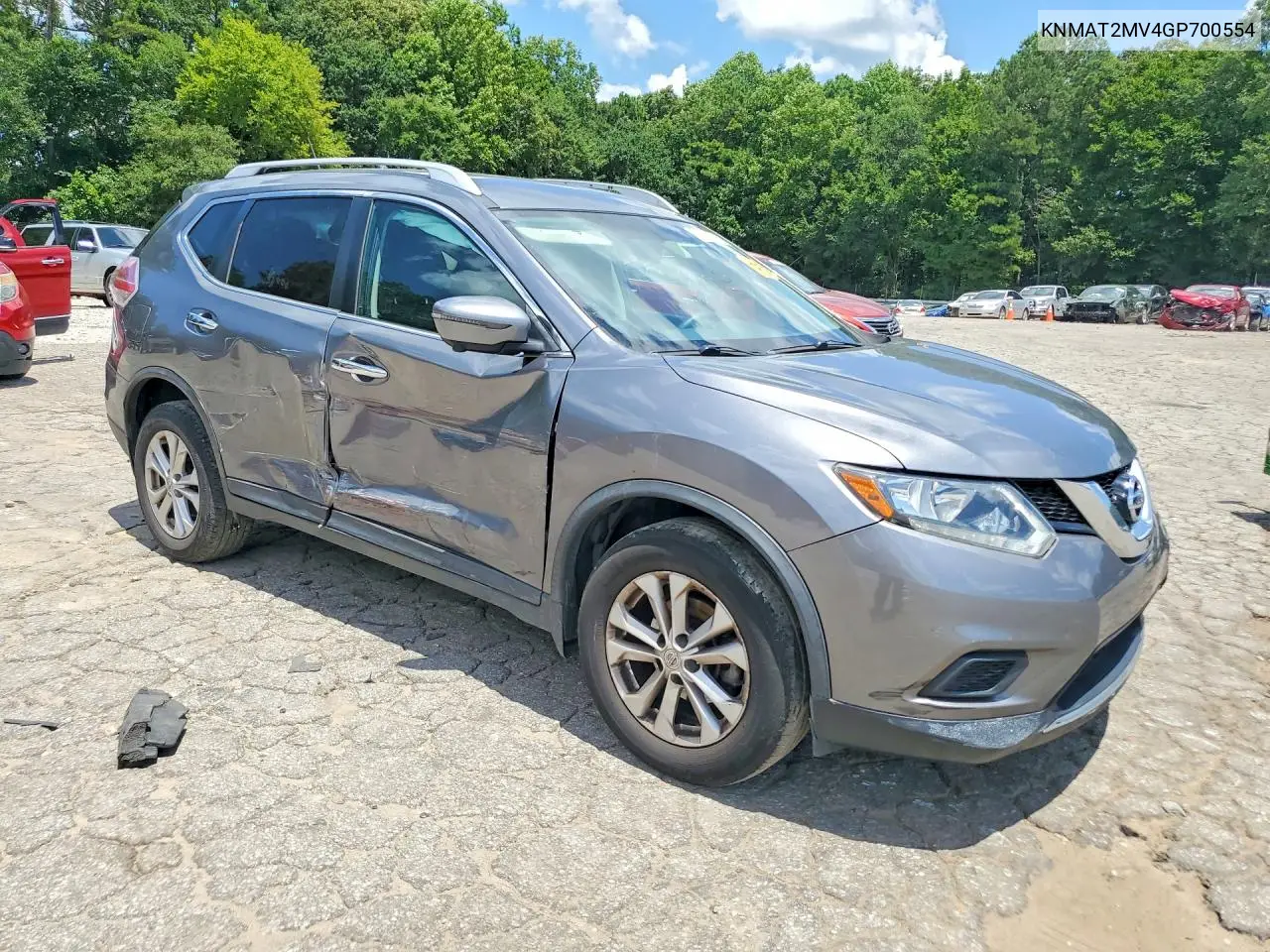 2016 Nissan Rogue Sv VIN: KNMAT2MV4GP700554 Lot: 61723066