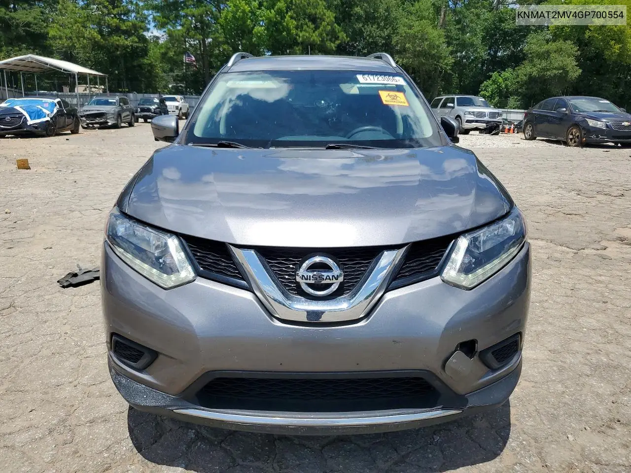 2016 Nissan Rogue Sv VIN: KNMAT2MV4GP700554 Lot: 61723066