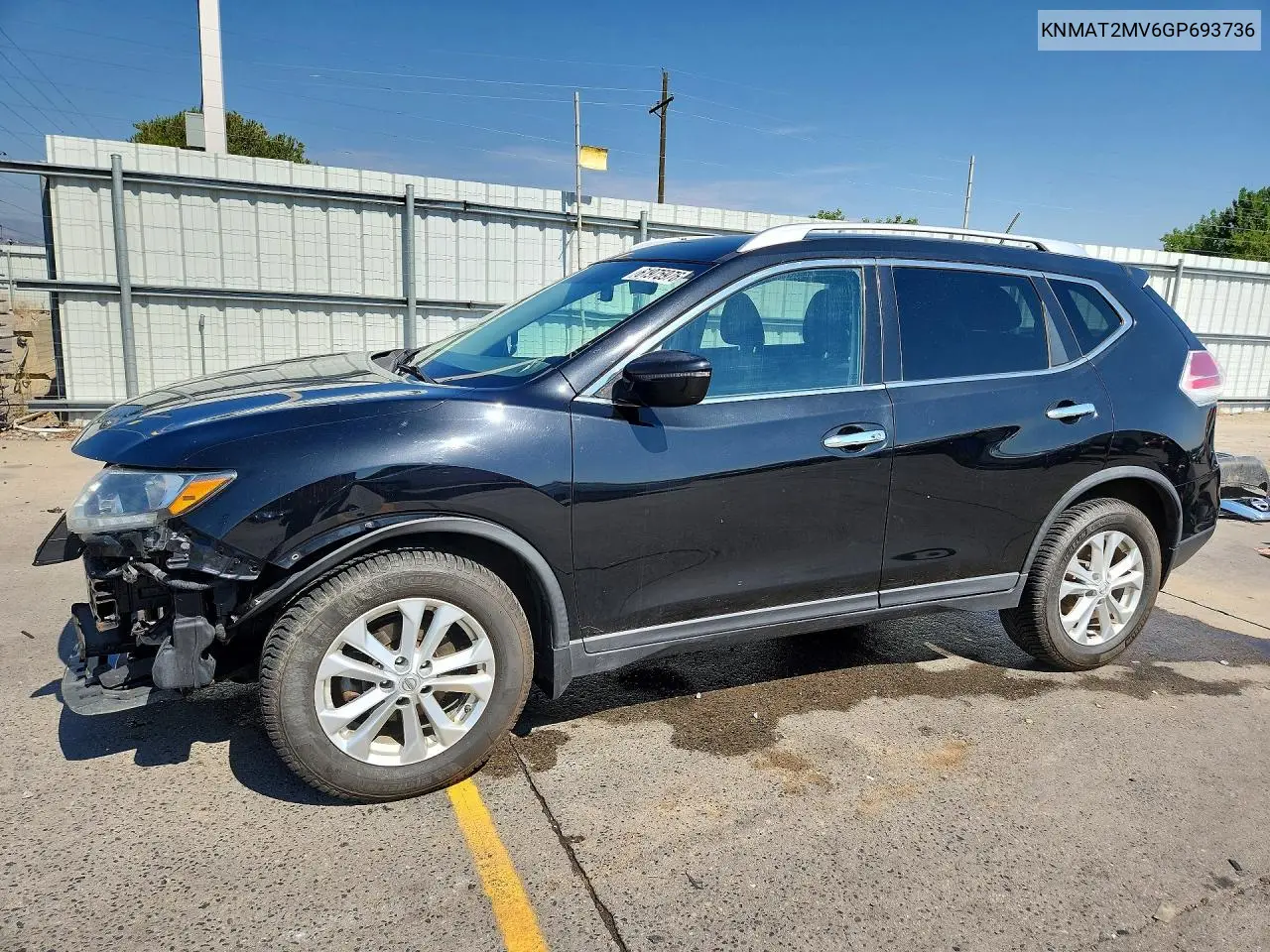 2016 Nissan Rogue Sv VIN: KNMAT2MV6GP693736 Lot: 61975976
