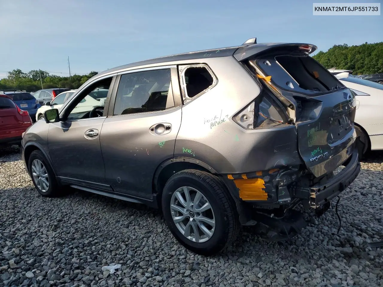 2018 Nissan Rogue Sv VIN: KNMAT2MT6JP551733 Lot: 60980836