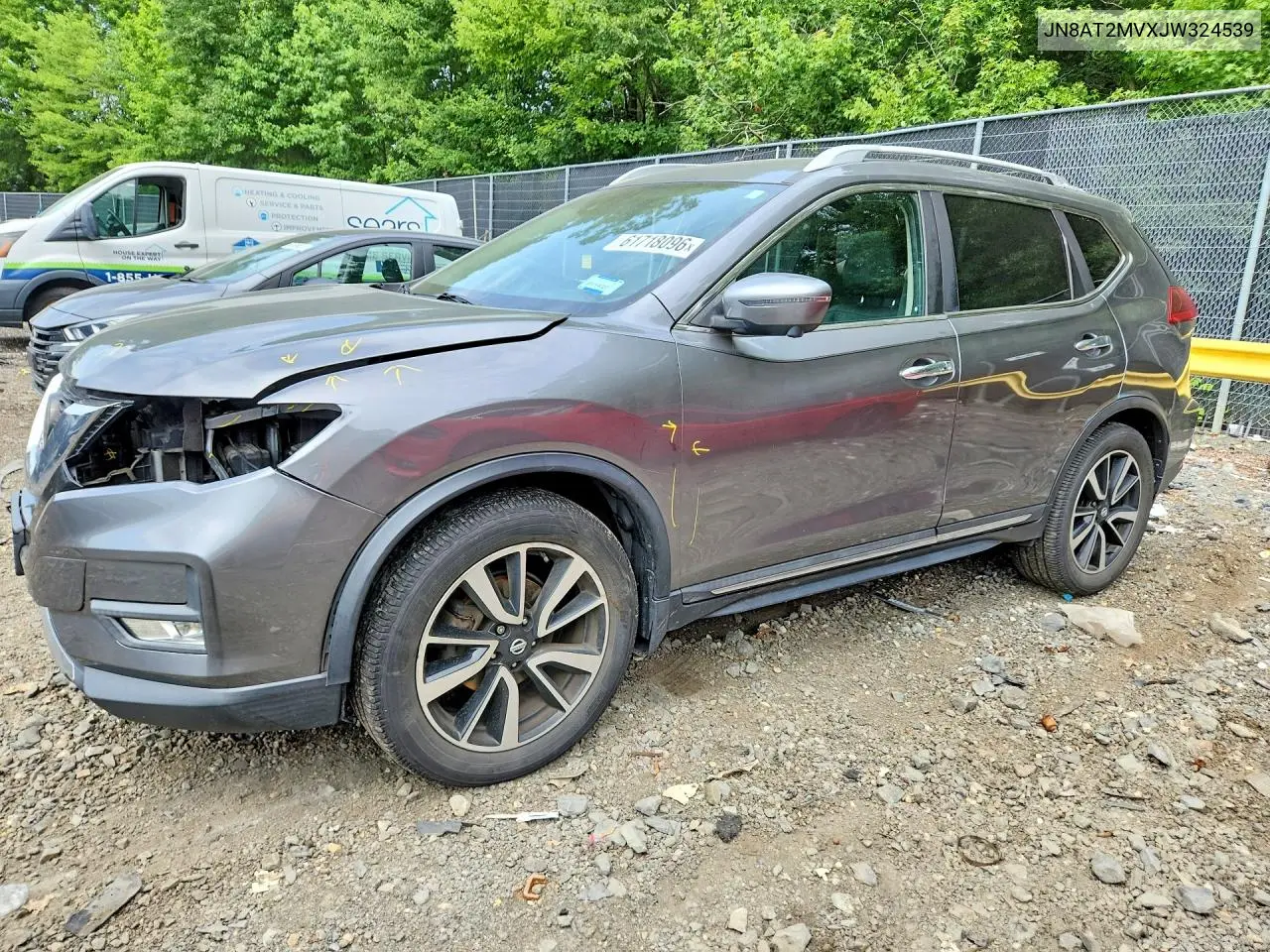 2018 Nissan Rogue Sl VIN: JN8AT2MVXJW324539 Lot: 61718096