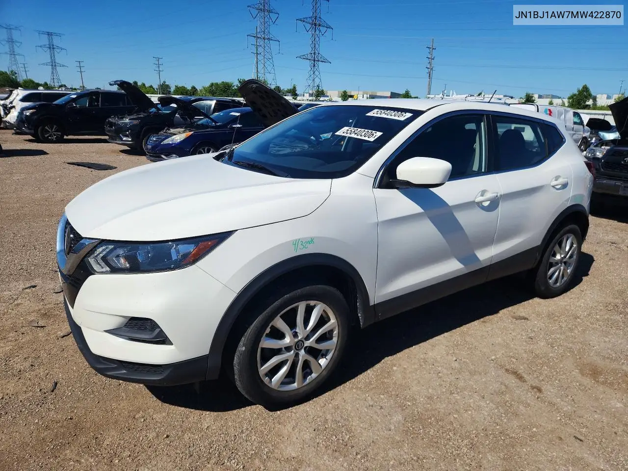 2021 Nissan Rogue Sport S VIN: JN1BJ1AW7MW422870 Lot: 55840306