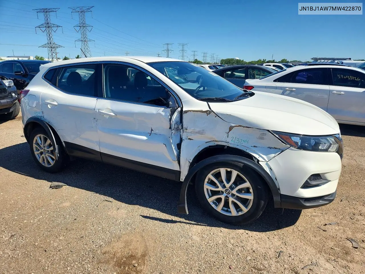 2021 Nissan Rogue Sport S VIN: JN1BJ1AW7MW422870 Lot: 55840306