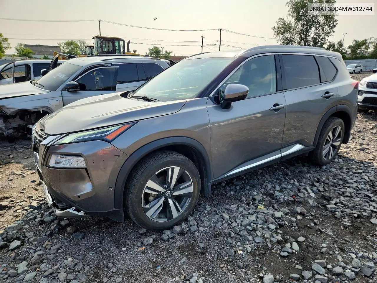 2021 Nissan Rogue Platinum VIN: JN8AT3DD4MW312744 Lot: 61613576