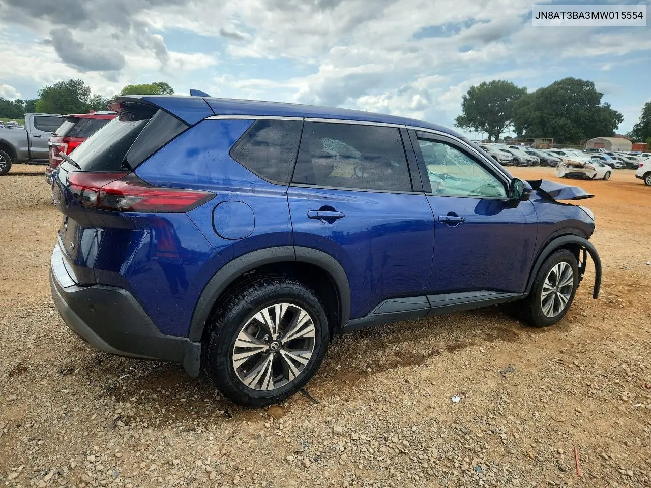 2021 Nissan Rogue Sv VIN: JN8AT3BA3MW015554 Lot: 62031046