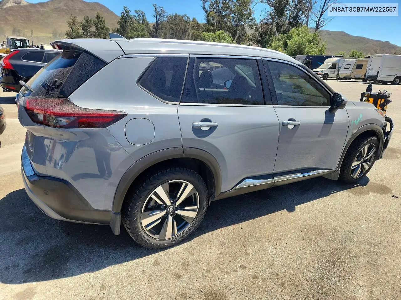 2021 Nissan Rogue Sl VIN: JN8AT3CB7MW222567 Lot: 62070246