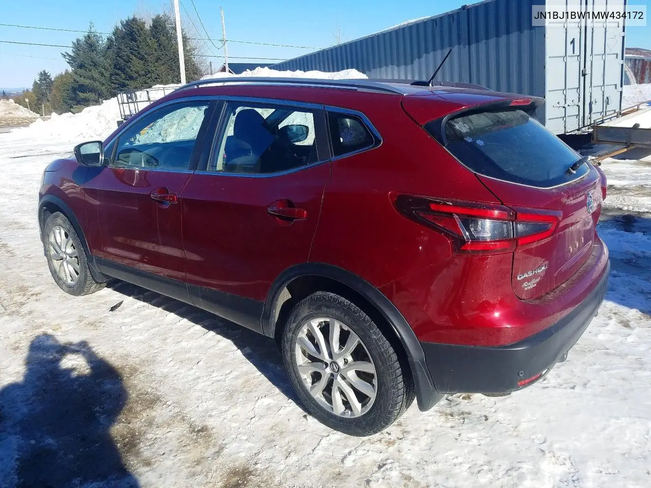 2021 Nissan Qashqai Sv VIN: JN1BJ1BW1MW434172 Lot: 98749085