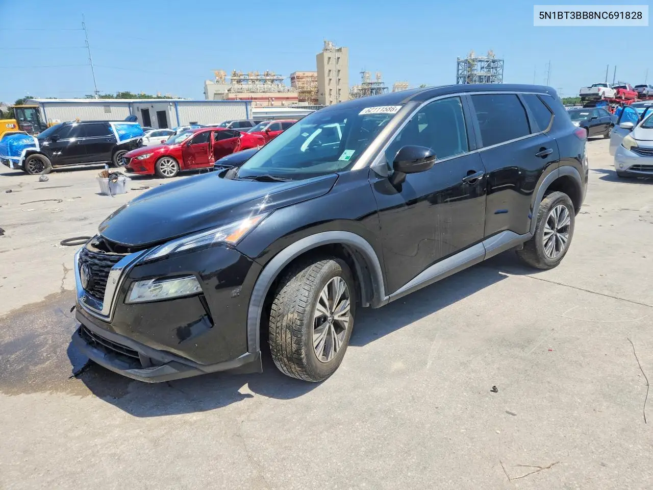2022 Nissan Rogue Sv VIN: 5N1BT3BB8NC691828 Lot: 62111586