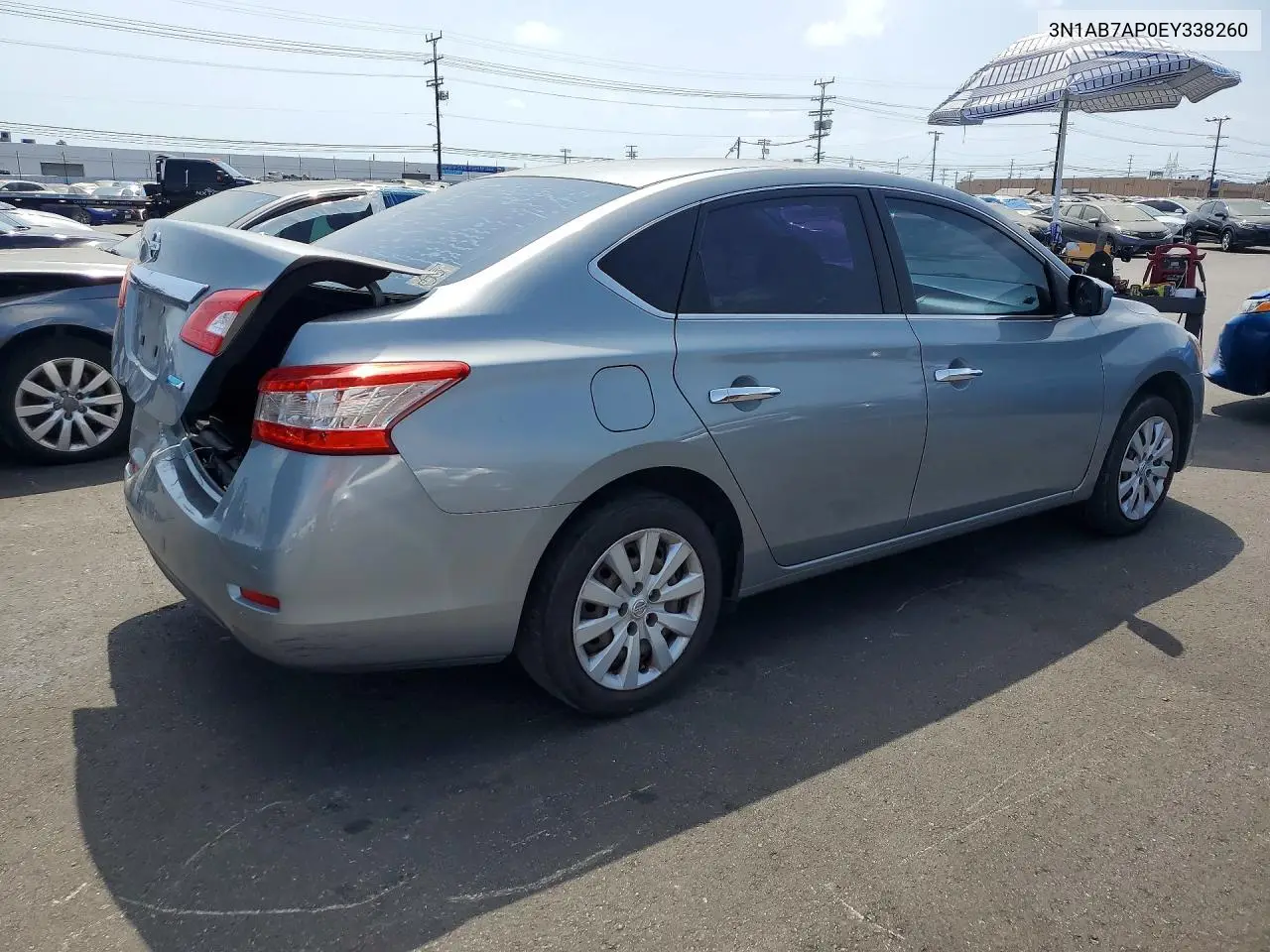 2014 Nissan Sentra S VIN: 3N1AB7AP0EY338260 Lot: 58956216