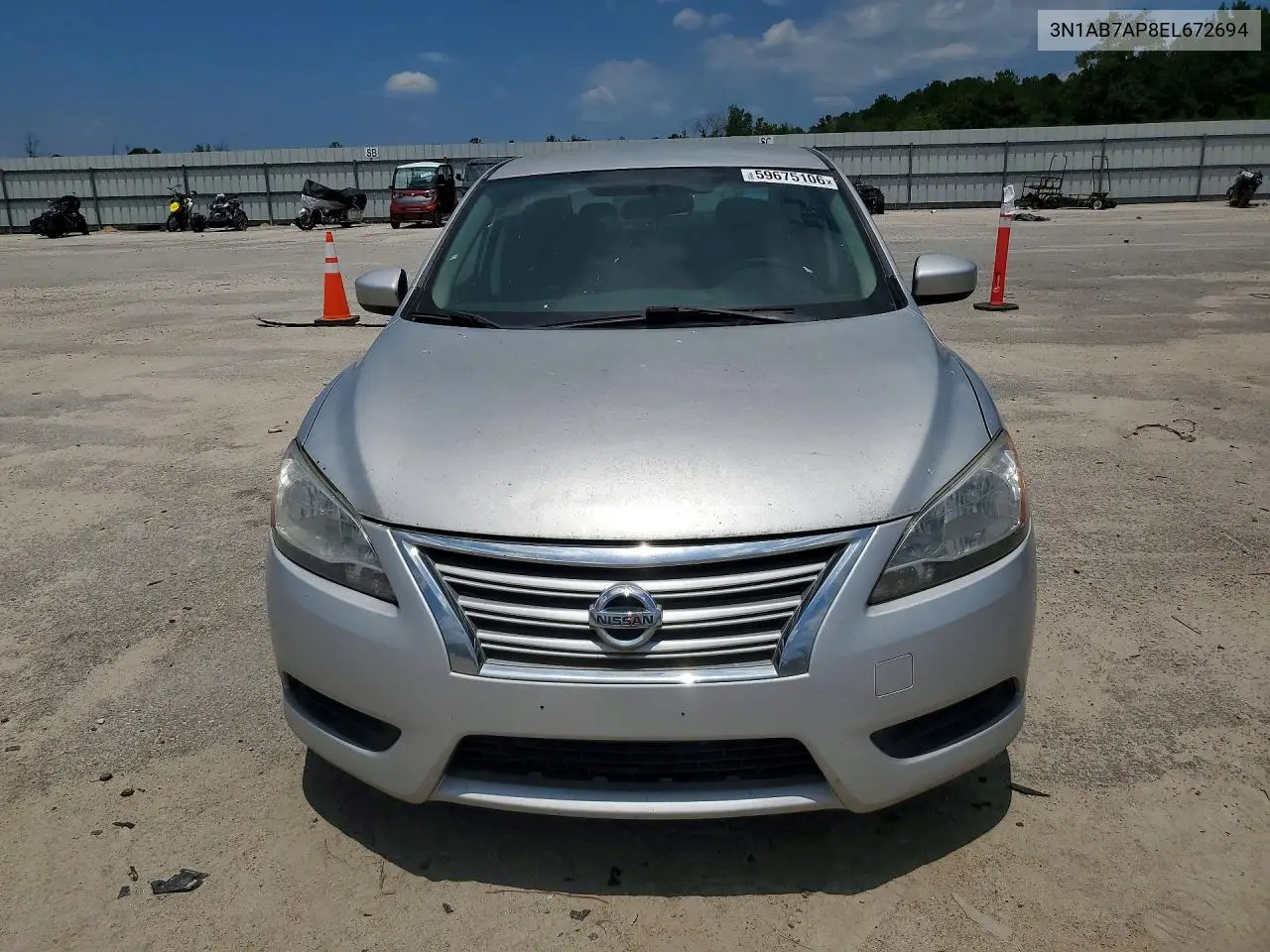3N1AB7AP8EL672694 2014 Nissan Sentra Sv