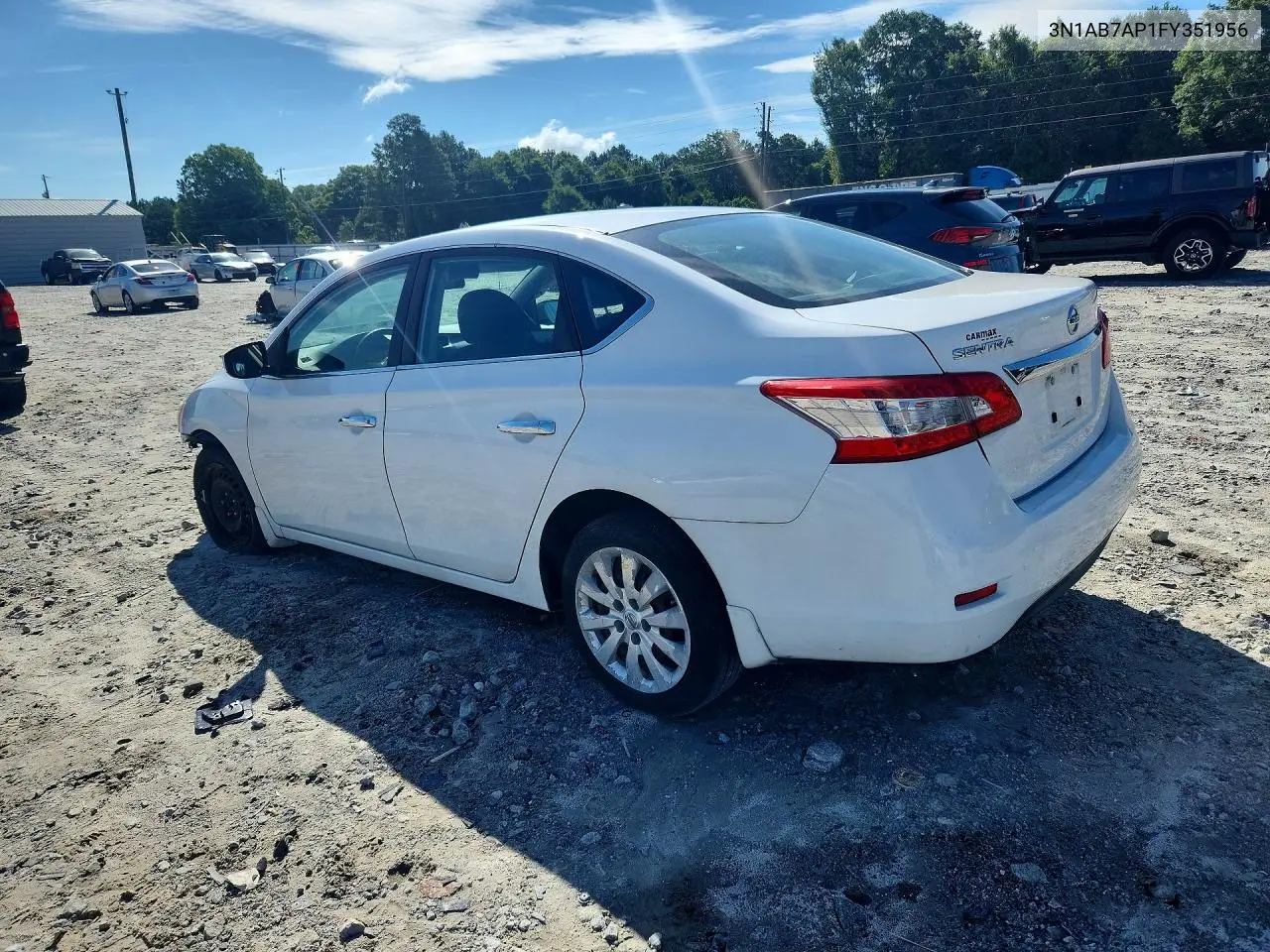 2015 Nissan Sentra S VIN: 3N1AB7AP1FY351956 Lot: 57047876